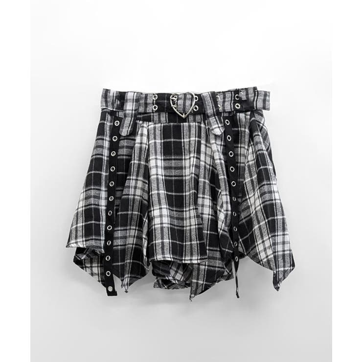 チェック柄ミニスカート インナーパンツ付き アシンメトリー | Riff | 詳細画像23 