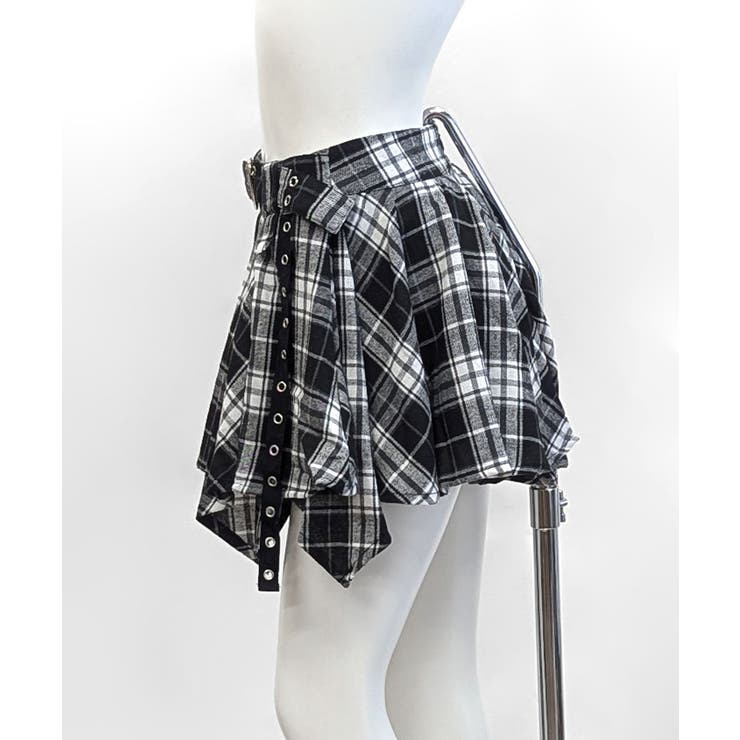 チェック柄ミニスカート インナーパンツ付き アシンメトリー | Riff | 詳細画像25 