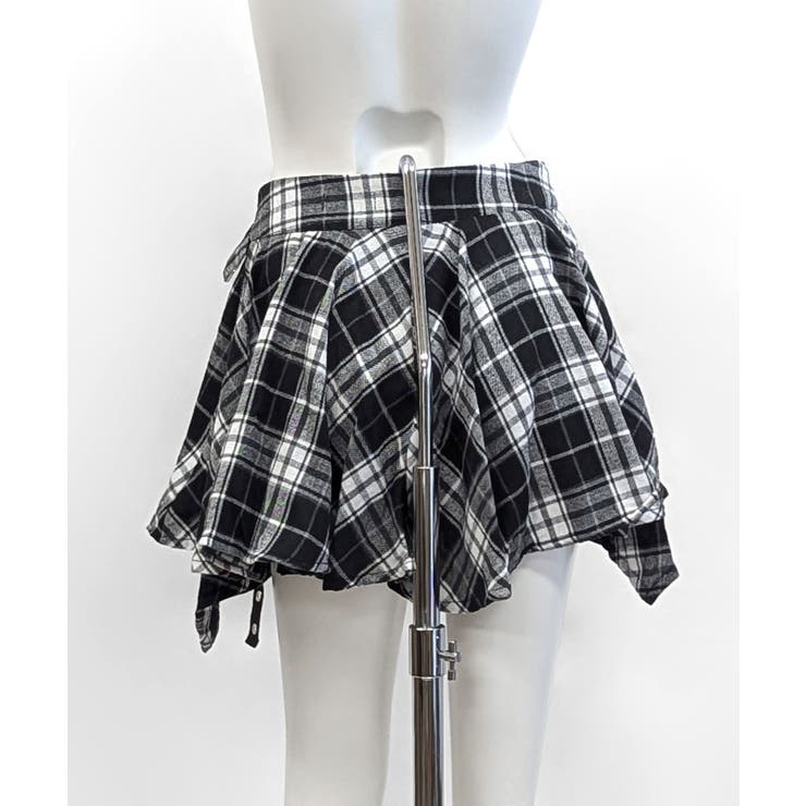 チェック柄ミニスカート インナーパンツ付き アシンメトリー | Riff | 詳細画像26 