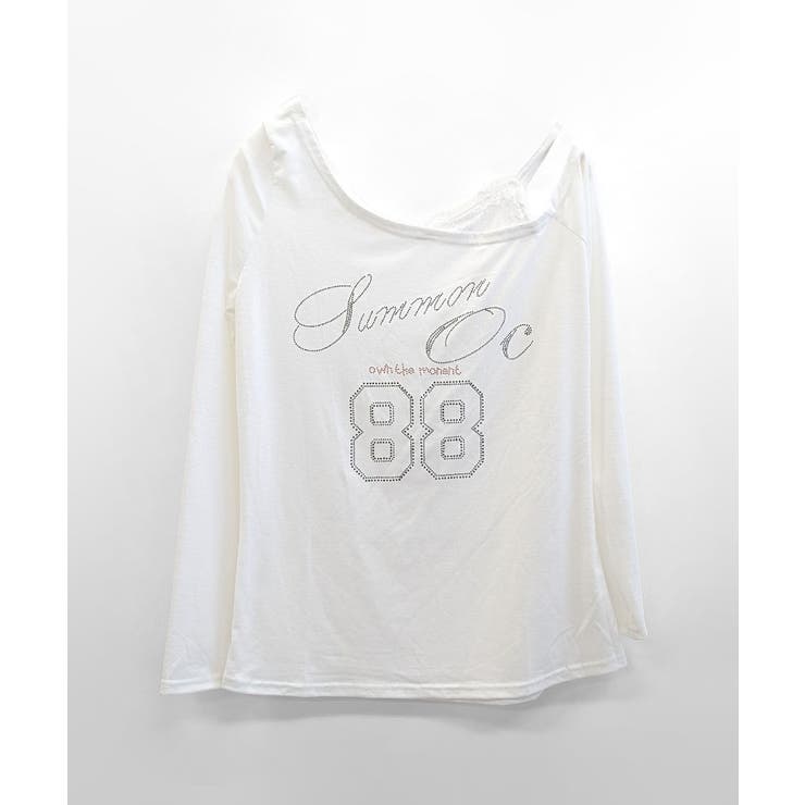 ラインストーンロゴワンショルダーロンT ドッキング レイヤード | Riff | 詳細画像30 