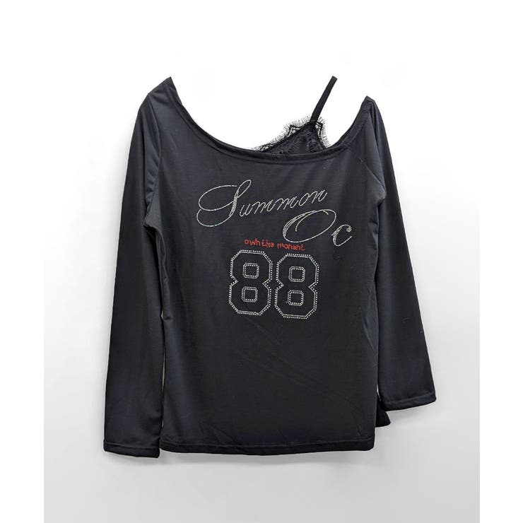 ラインストーンロゴワンショルダーロンT ドッキング レイヤード | Riff | 詳細画像31 