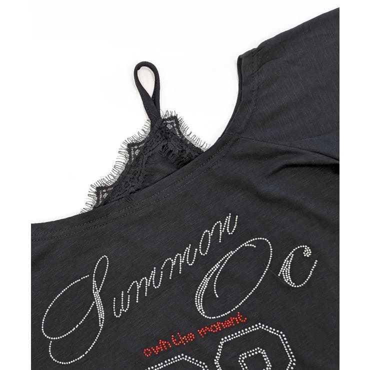 ラインストーンロゴワンショルダーロンT ドッキング レイヤード | Riff | 詳細画像35 