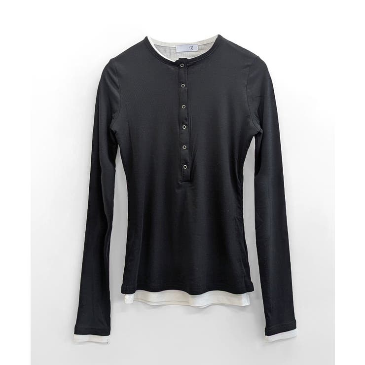 ヘンリーネックレイヤード風トップス フェイクレイヤード ドッキング | Riff | 詳細画像25 