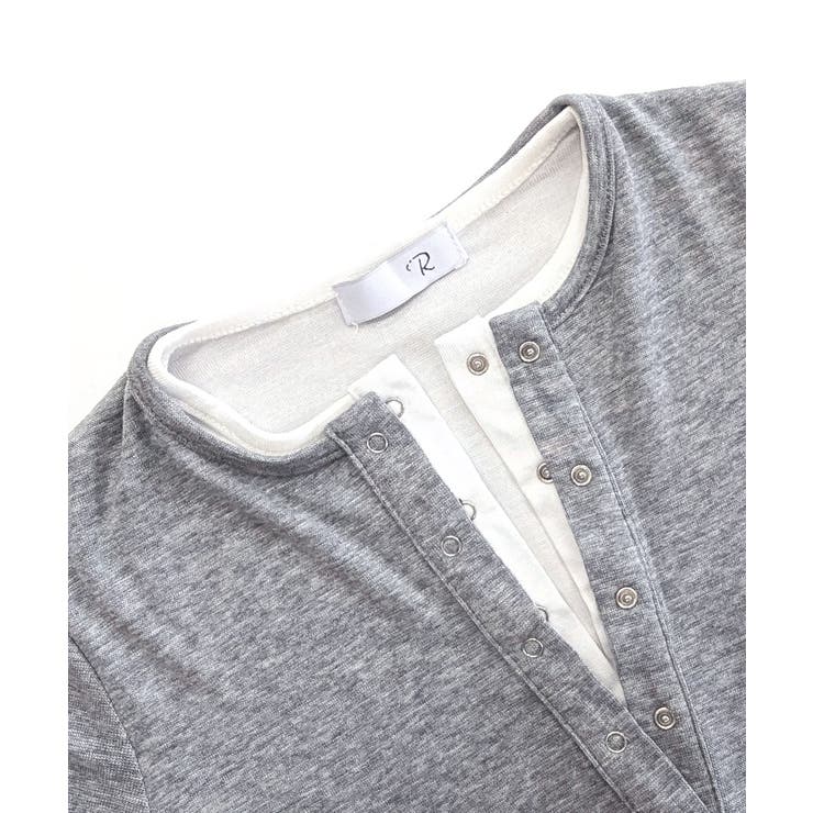 ヘンリーネックレイヤード風トップス フェイクレイヤード ドッキング | Riff | 詳細画像31 