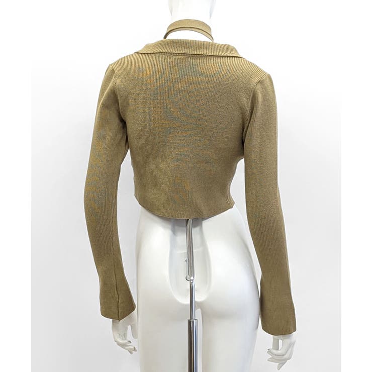 [2点セット] チョーカーリボン付きショート丈リブニット クロップド丈 | Riff | 詳細画像32 