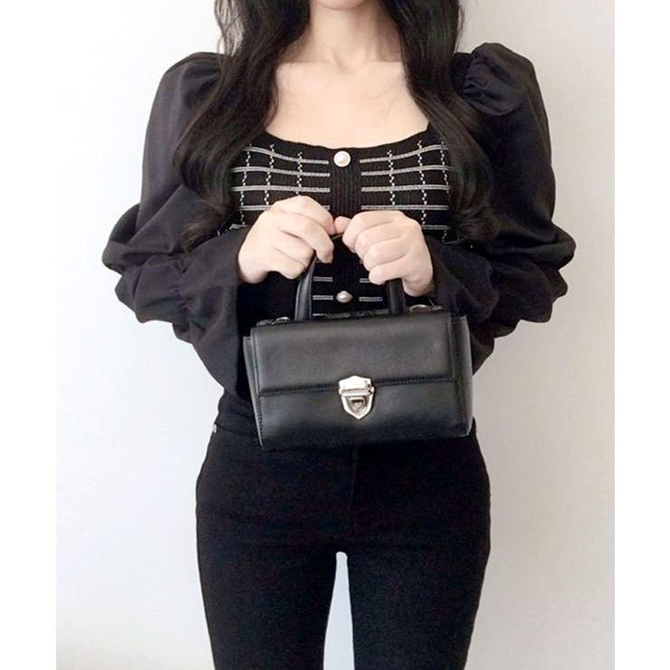 チェック柄クロップドトップス パフスリーブ キャンディスリーブ | Riff | 詳細画像35 