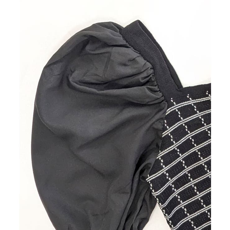 チェック柄クロップドトップス パフスリーブ キャンディスリーブ | Riff | 詳細画像44 