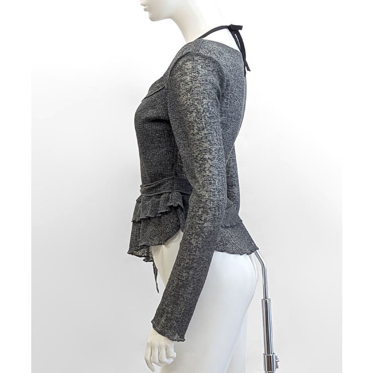 レイヤード風裾アシメフリルトップス シアーニット 重ね着風 | Riff | 詳細画像34 