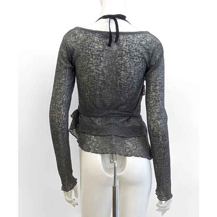 レイヤード風裾アシメフリルトップス シアーニット 重ね着風 | Riff | 詳細画像35 