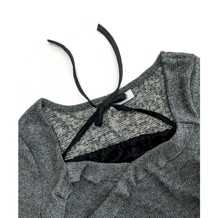 レイヤード風裾アシメフリルトップス シアーニット 重ね着風 | Riff | 詳細画像36 