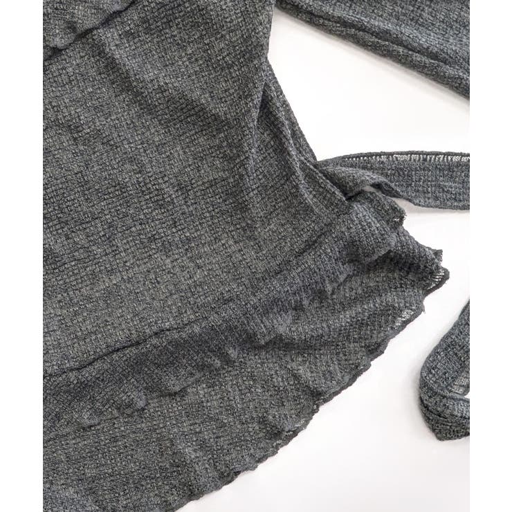 レイヤード風裾アシメフリルトップス シアーニット 重ね着風 | Riff | 詳細画像38 