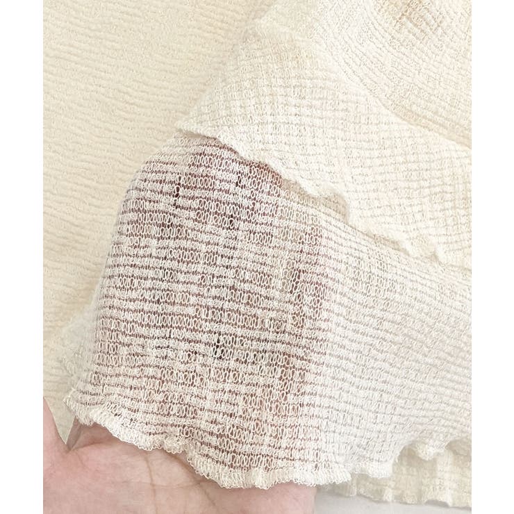 レイヤード風裾アシメフリルトップス シアーニット 重ね着風 | Riff | 詳細画像41 