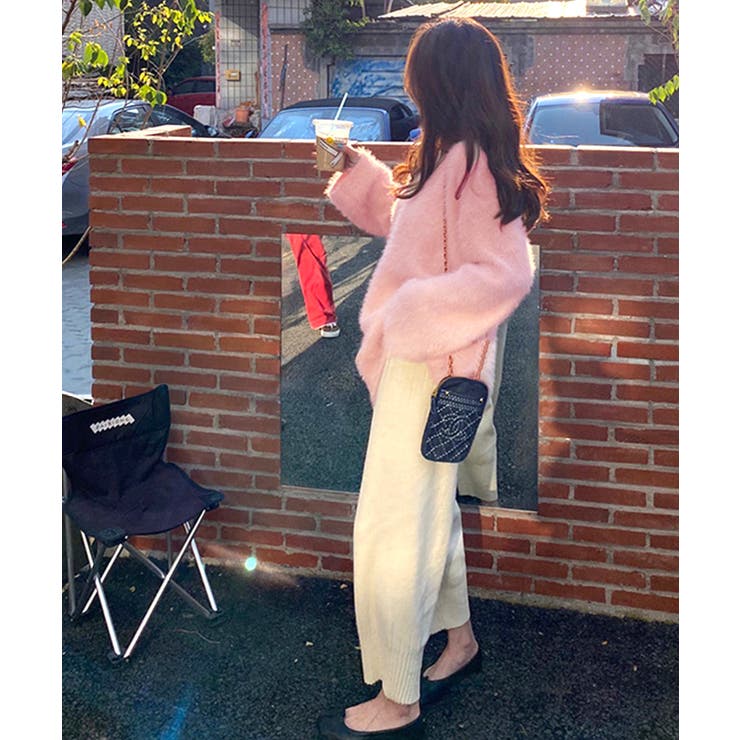 Vネックシャギーニット セーター プルオーバー | Riff | 詳細画像29 