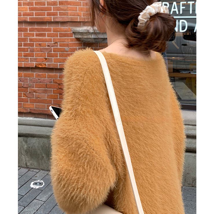 Vネックシャギーニット セーター プルオーバー | Riff | 詳細画像44 