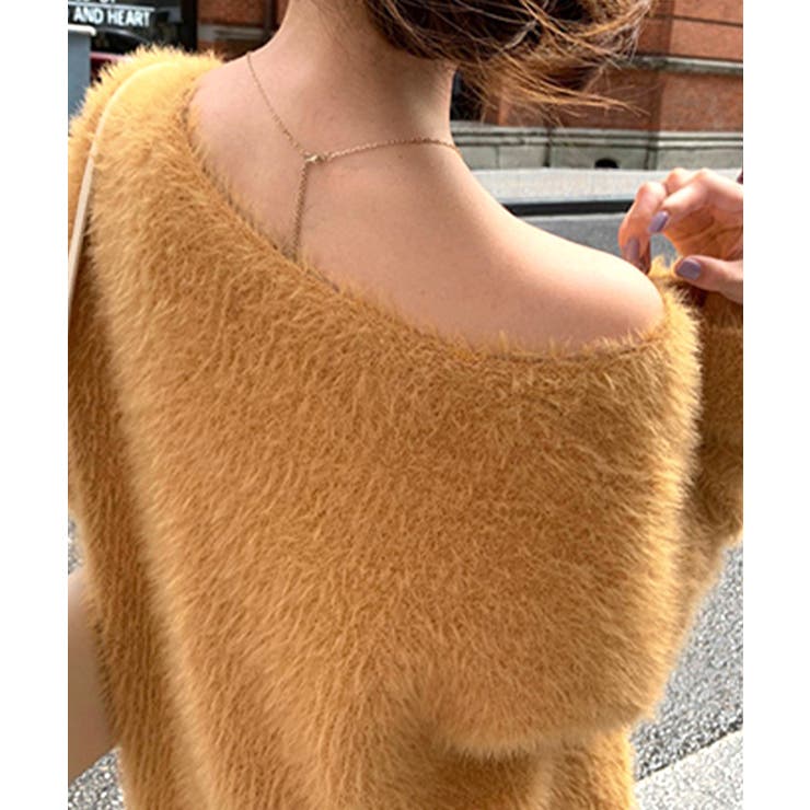 Vネックシャギーニット セーター プルオーバー | Riff | 詳細画像46 