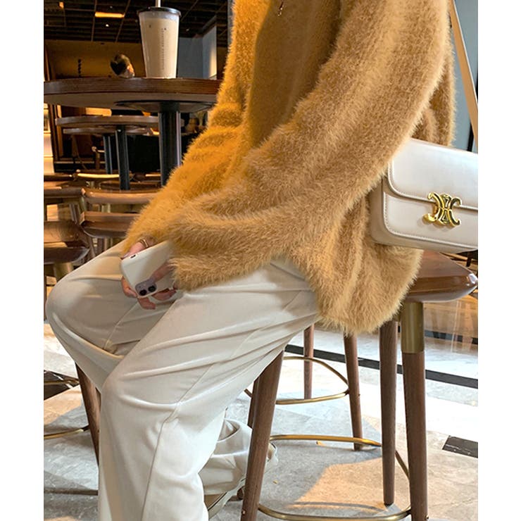 Vネックシャギーニット セーター プルオーバー | Riff | 詳細画像48 