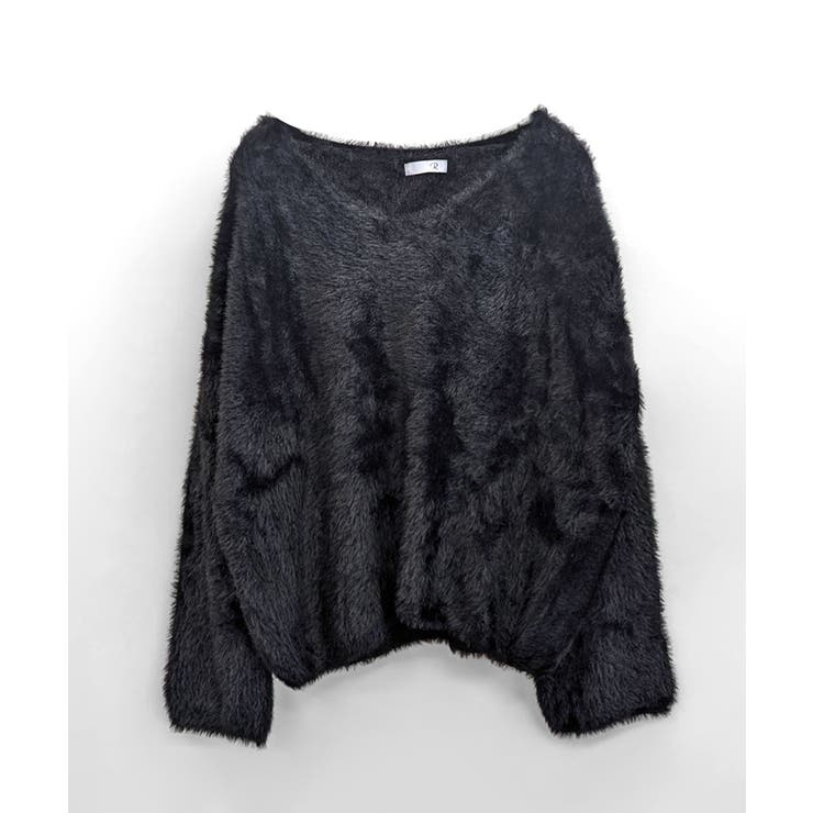 Vネックシャギーニット セーター プルオーバー | Riff | 詳細画像49 