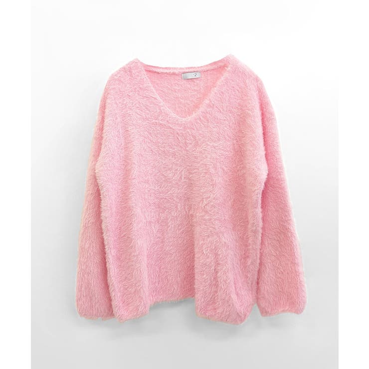 Vネックシャギーニット セーター プルオーバー | Riff | 詳細画像51 