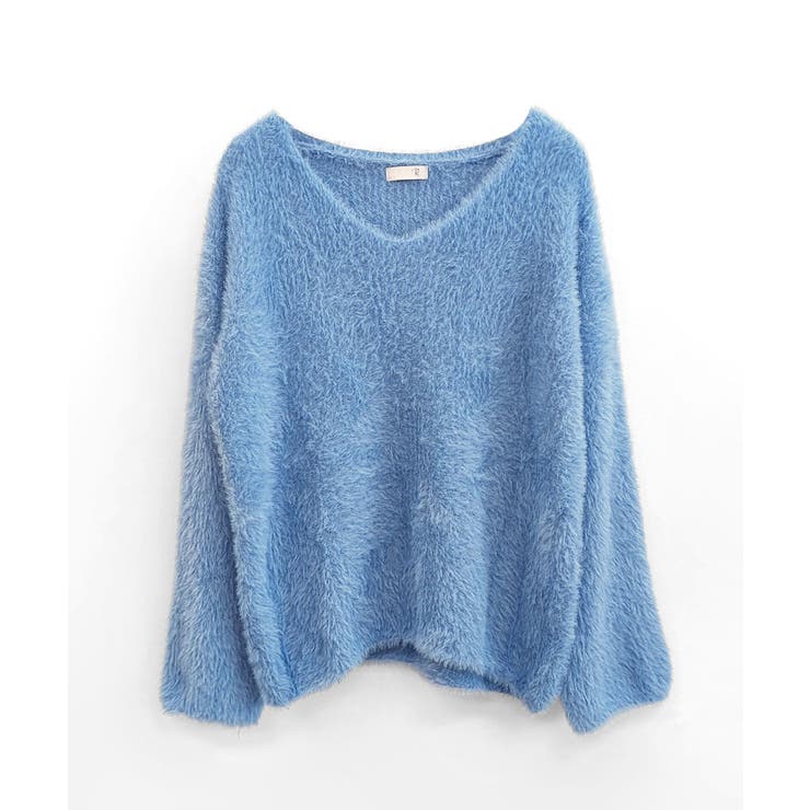 Vネックシャギーニット セーター プルオーバー | Riff | 詳細画像52 