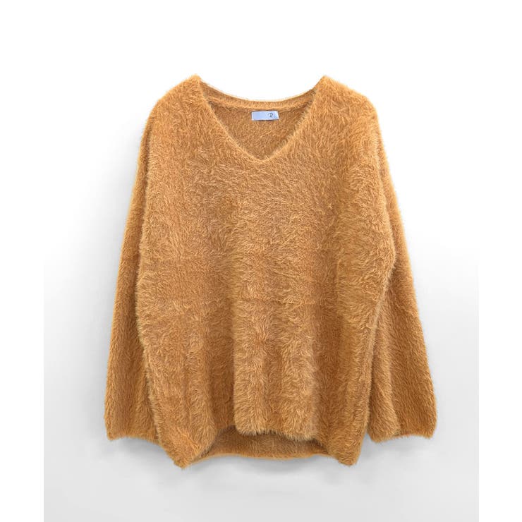 Vネックシャギーニット セーター プルオーバー | Riff | 詳細画像53 