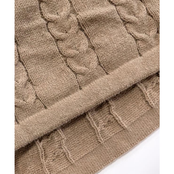 ケーブルニットミニワンピース セーター Vネック | Riff | 詳細画像44 