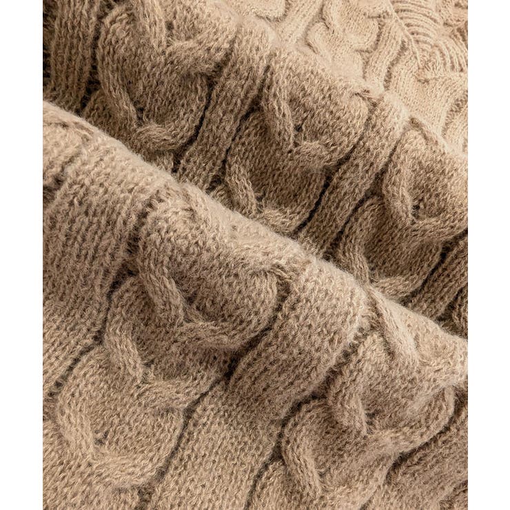 ケーブルニットミニワンピース セーター Vネック | Riff | 詳細画像45 