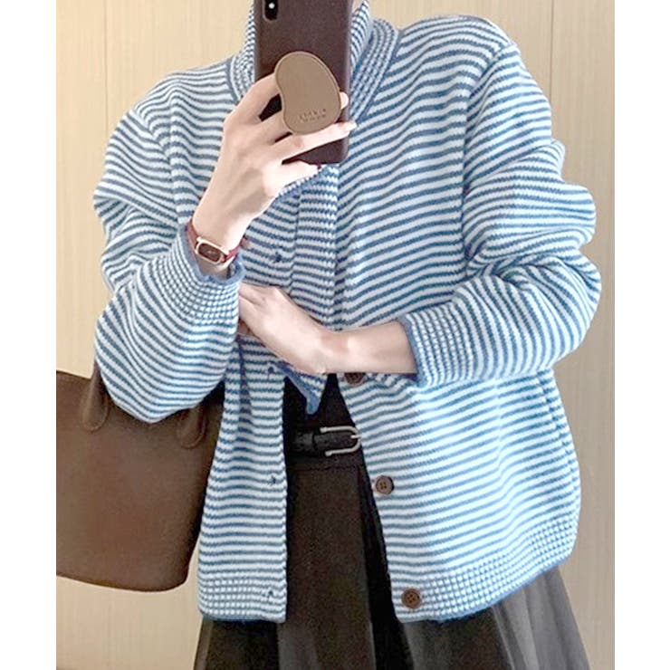 ボーダーカーディガン&ニットタイ チョーカー スカーフ | Riff | 詳細画像13 