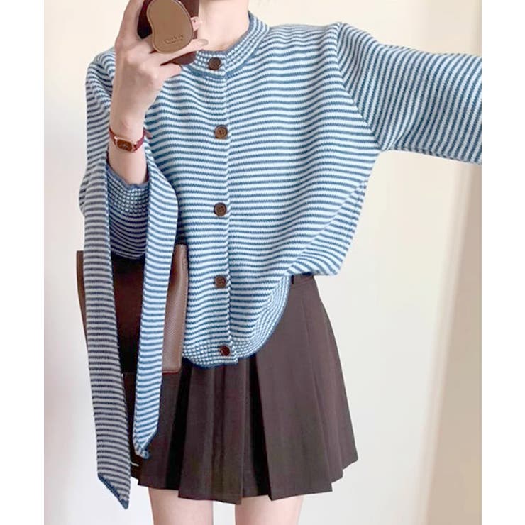 ボーダーカーディガン&ニットタイ チョーカー スカーフ | Riff | 詳細画像16 