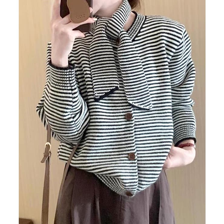 ボーダーカーディガン&ニットタイ チョーカー スカーフ | Riff | 詳細画像2 