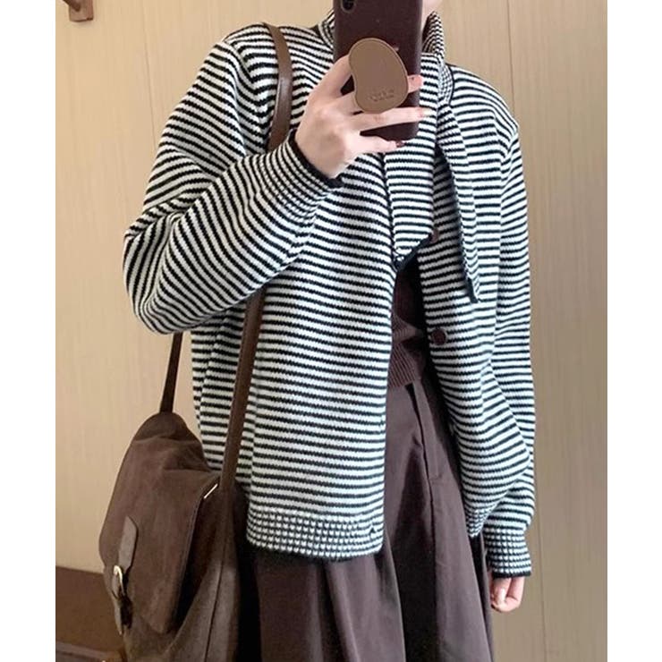 ボーダーカーディガン&ニットタイ チョーカー スカーフ | Riff | 詳細画像4 