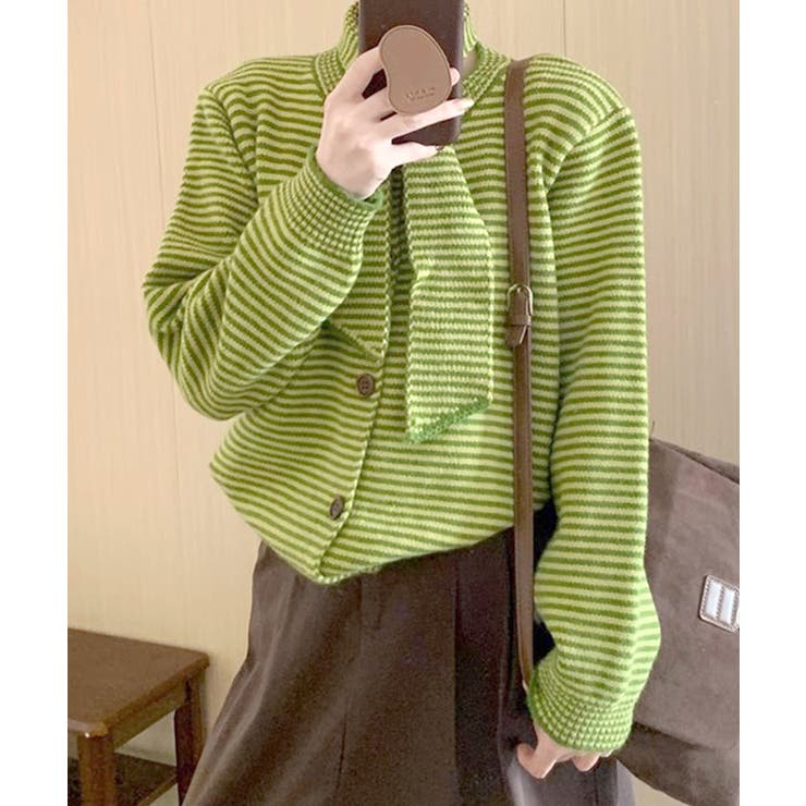 ボーダーカーディガン&ニットタイ チョーカー スカーフ | Riff | 詳細画像7 