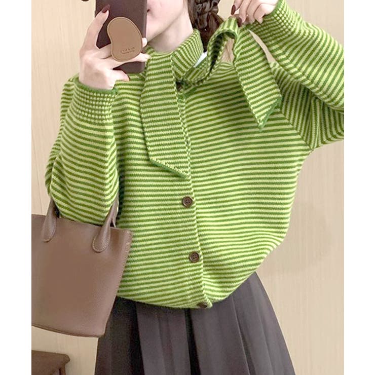 ボーダーカーディガン&ニットタイ チョーカー スカーフ | Riff | 詳細画像8 