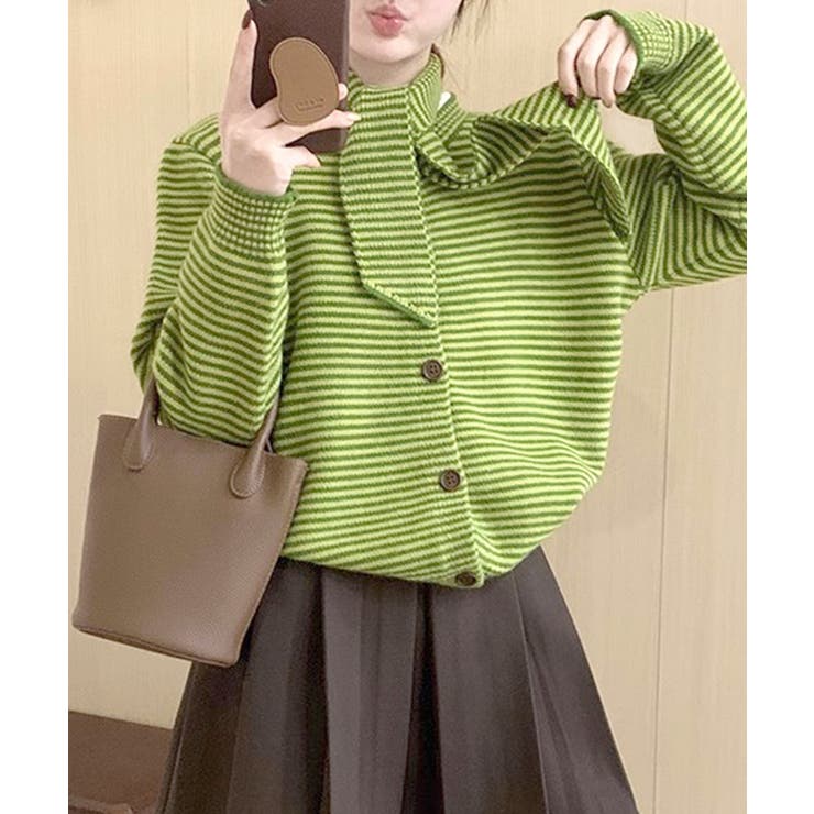 ボーダーカーディガン&ニットタイ チョーカー スカーフ | Riff | 詳細画像9 