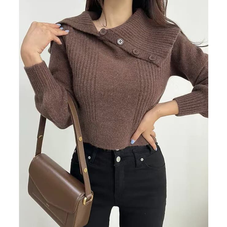 [2点セット] アシメオフショルニット&チョーカー リボン | Riff | 詳細画像11 