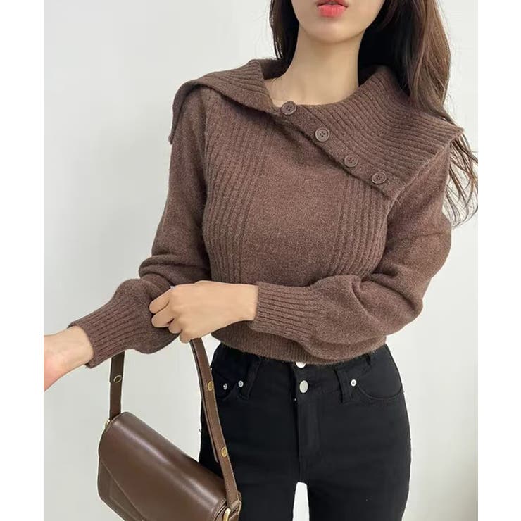 [2点セット] アシメオフショルニット&チョーカー リボン | Riff | 詳細画像12 