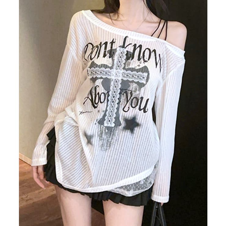 ワンショルシアークロストップス ロゴプリント ロンT | Riff | 詳細画像10 