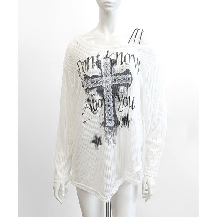 ワンショルシアークロストップス ロゴプリント ロンT | Riff | 詳細画像12 