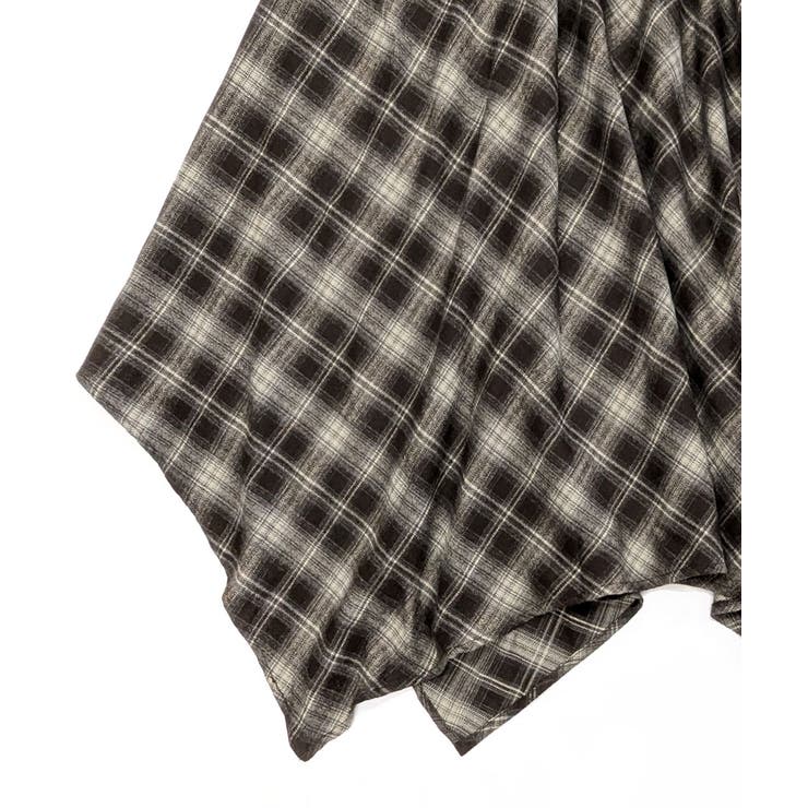 アシンメトリーチェック柄ロングスカート アシンメトリースカート フレアスカート | Riff | 詳細画像37 