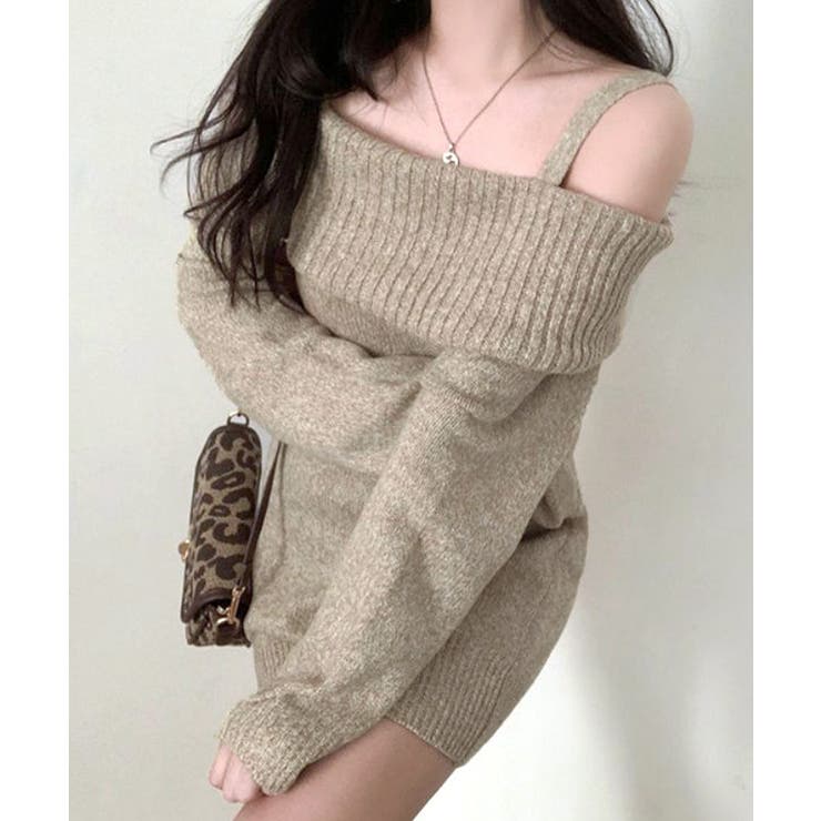 オフショルニットミニワンピース オフショルダー セーター | Riff | 詳細画像16 