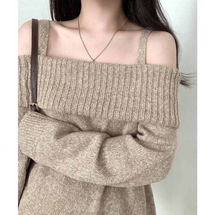 オフショルニットミニワンピース オフショルダー セーター | Riff | 詳細画像18 