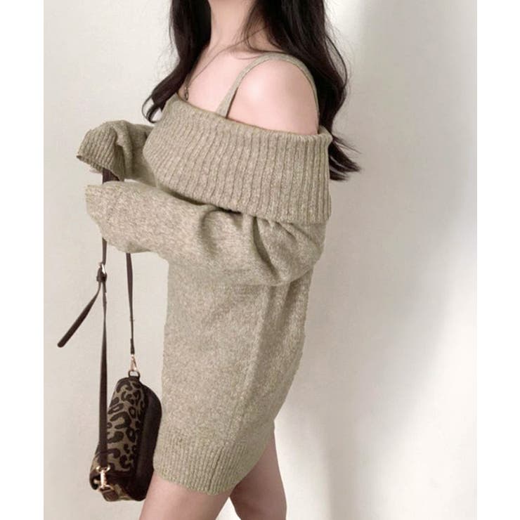 オフショルニットミニワンピース オフショルダー セーター | Riff | 詳細画像22 