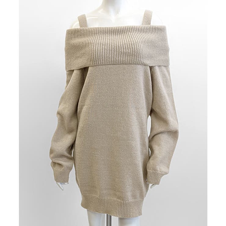 オフショルニットミニワンピース オフショルダー セーター | Riff | 詳細画像29 