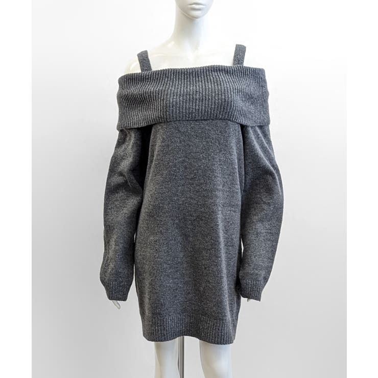 オフショルニットミニワンピース オフショルダー セーター | Riff | 詳細画像30 