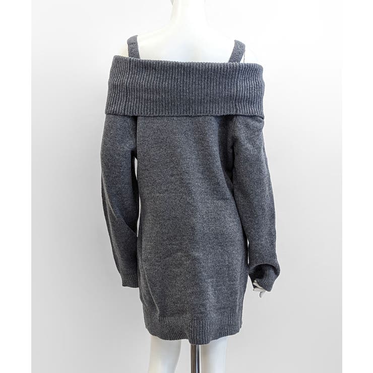 オフショルニットミニワンピース オフショルダー セーター | Riff | 詳細画像32 