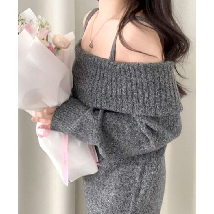 オフショルニットミニワンピース オフショルダー セーター | Riff | 詳細画像7 