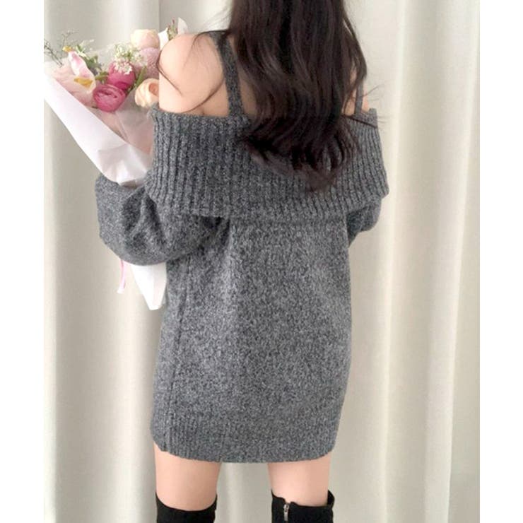 オフショルニットミニワンピース オフショルダー セーター | Riff | 詳細画像8 