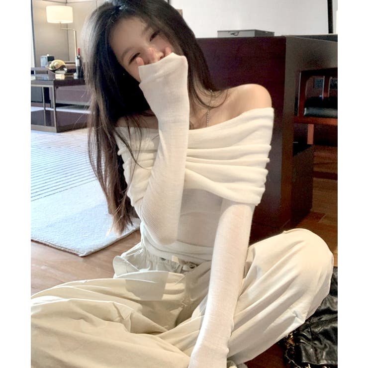 オフショルニット オフショルダー Tシャツ | Riff | 詳細画像10 