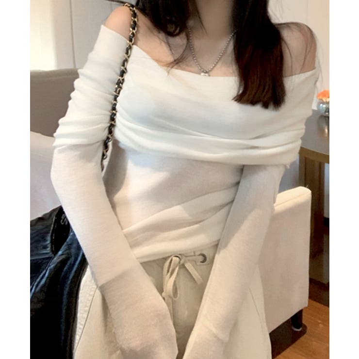 オフショルニット オフショルダー Tシャツ | Riff | 詳細画像12 