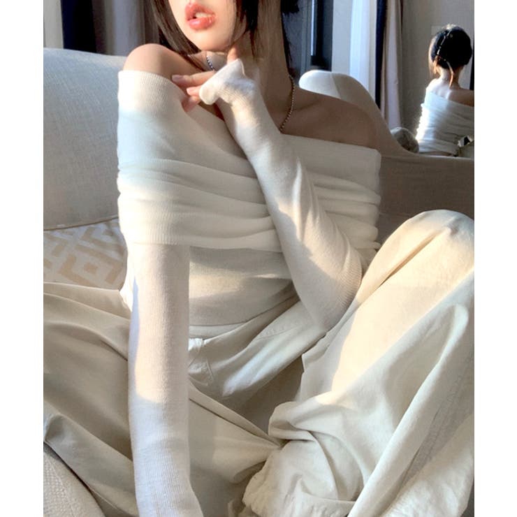 オフショルニット オフショルダー Tシャツ | Riff | 詳細画像13 