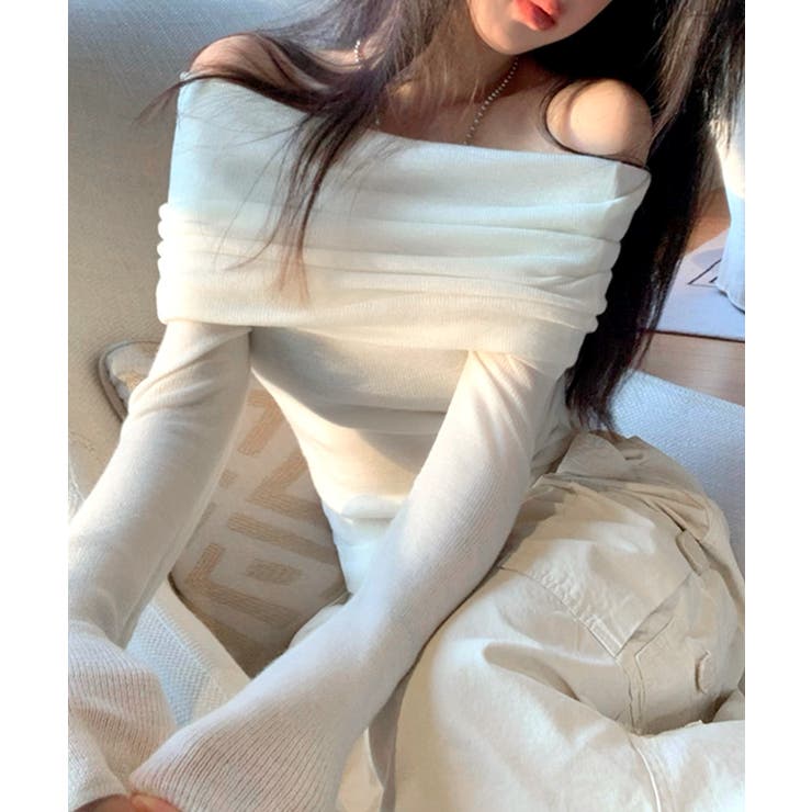 オフショルニット オフショルダー Tシャツ | Riff | 詳細画像14 